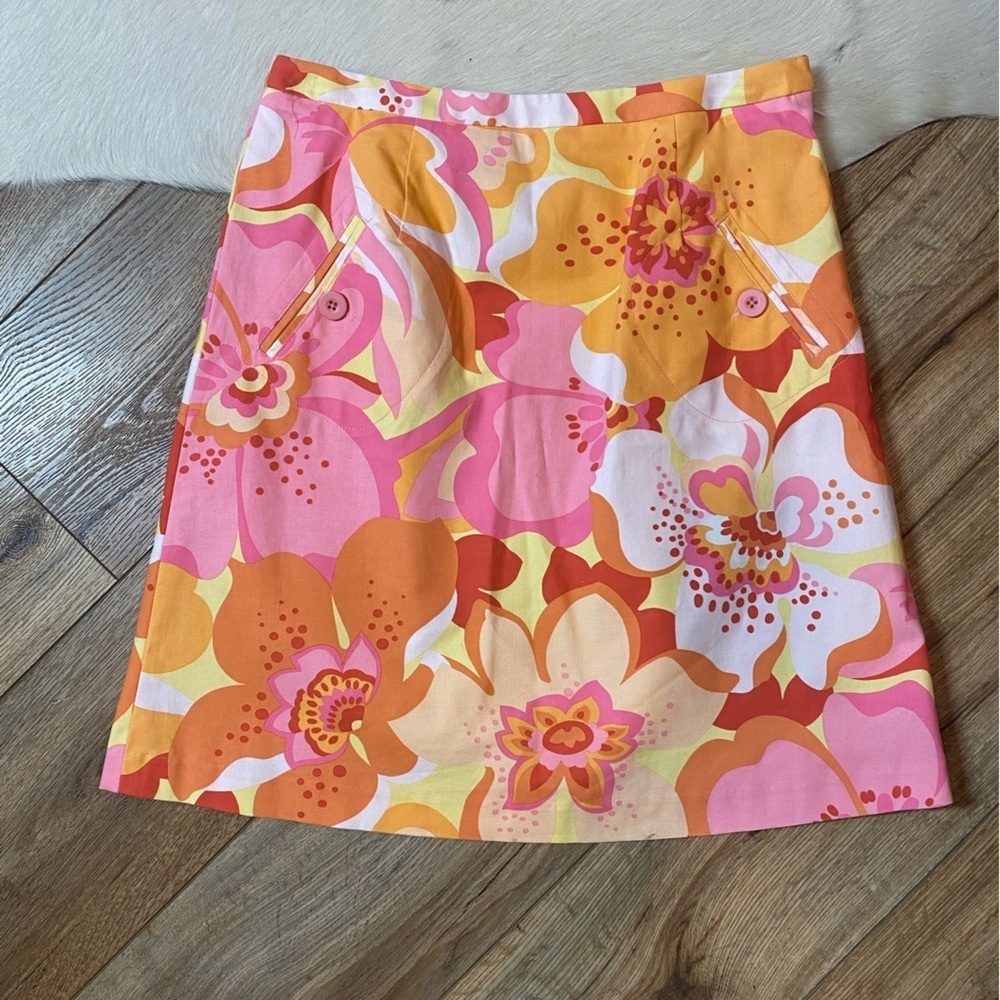 Talbots Floral Vintage grandmacore floral disco Skirt above the knee